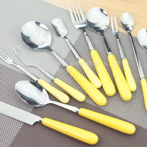 Ceramic Handle Stainless Steel Cake, Knife, Fork and Spoon Tableware Set thumbnail-4