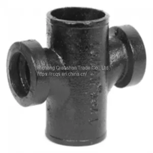 No-Hub Cast Iron Soil Fittings Double Sanitary Tapped Tee thumbnail-1
