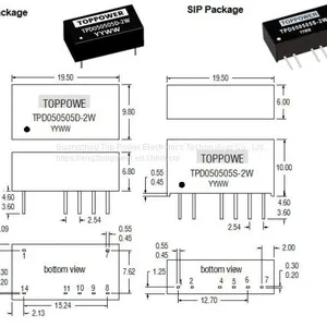 DC-DC Converter / TPB / 1W / 3KVDC Isolation / Dual Output / SIP / Low Output Ripple Noise thumbnail-2