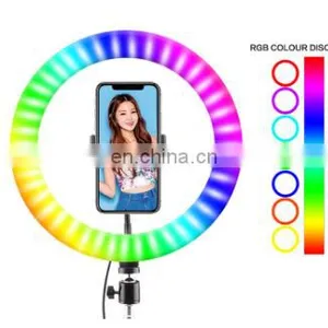 6 8 10 12 18 Inch LED Portable Changing RGB Color Photograph Make up Selfie Ring Fill Light With Tripod Stand thumbnail-3