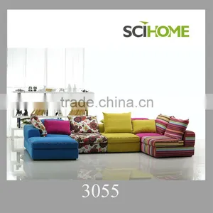 Cheap Chinese Furniture Sofa Style Bright Colored Sofa Set thumbnail-1