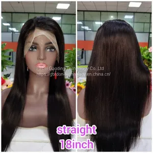 18inch Natrual Color Long Straight Remy Human Hair Full Lace Wig thumbnail-1
