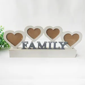 Custom 4cps White Heart Shaped Photo Frame Wooden Desktop Ornament thumbnail-3