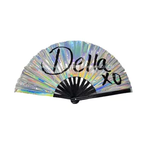 Large Folding Silk Hand Fan Hand Folding Fans Chinese Tai Chi Folding Fan for Men and Women Performance thumbnail-5
