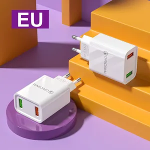 QC3.0 2usb Mobile Phone Fast Charger 5v2 4A Wall Charging Adapter European and American Standard For Samsung EU US Plug thumbnail-4