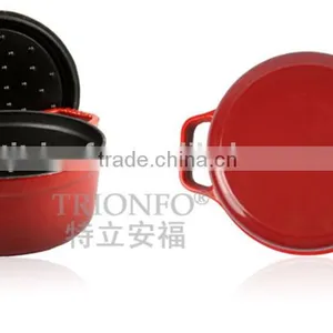 Trionfo Orange Pot Pre-seasoned Cast Iron Cookware Enamelled Casserole thumbnail-2
