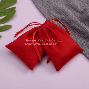 Drawstring Necklace Jewellery Pouch Sachet Jewelry Lipstick Flannel Bag thumbnail-3
