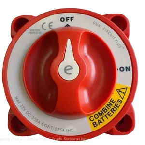 ISURE MARINE Boat Yacht Switch Panel Boat Fitting Windlass Deck Foot SwitchISURE MARINE Boat Single Circuit Selector Isolator Disconnect Rotary Battery Red Switch Single Circuit ON/OFF thumbnail-1
