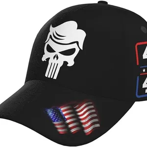 Trump Punisher Funny Trump Trucker Hat - Baseball Snapback Cap Black thumbnail-1