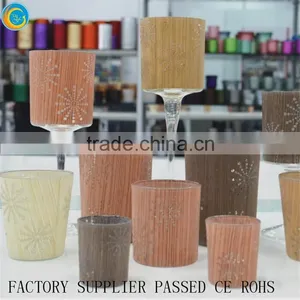 Online 2016 Glass Christmas Promption Candle Holder With Wood Cover Glass Candle Container Quality Choice thumbnail-2