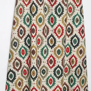 2025 Spring New Product European and American Style Women's Clothing Ethnic Style Printed Ribbon Dress for Women thumbnail-3