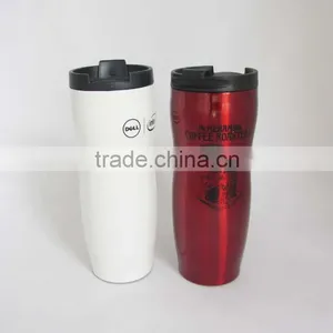 14oz High Quality Custom Non Spill Double Wall Stainless Steel Thermos Travel Mug With Screw Lid thumbnail-1