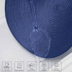 Round Braided Placemats 15 Inch Round Table Mats for Dining Tables Natural Woven Heat Resistant Place Mats Set of 6 thumbnail-3