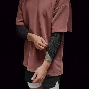 Men's Summer T-shirt, American Youth Heavyweight Plus Size Pure Cotton Short Sleeved T-shirt, Men's Washed and Worn Top thumbnail-3