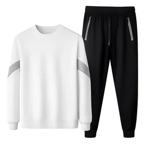 Men's 100% Polyester Crew Neck Long Sleeve Top & Jogger Pants Casual Two-piece Set thumbnail-1
