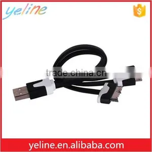 Hottest Selling Colorful Multi Use 3 in 1 Flat USB Cable for Mobile Phone thumbnail-5