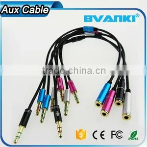 2016 Trending Products High Quality 3.5mm Y Splitter Audio Cable 1 Female to 2 Male AUX Cable Bulk Buy From China thumbnail-2