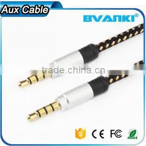 New Products 2016 Quality Nylon Fabric Braided Aux Cable 3.5mm Male Male Colorful Audio Cable Free Samples Supplier's Choice thumbnail-2