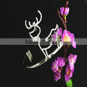 2015 Latest Moder Large Pageant Crystal Deer Bride Crown for Fashion Ladies thumbnail-4