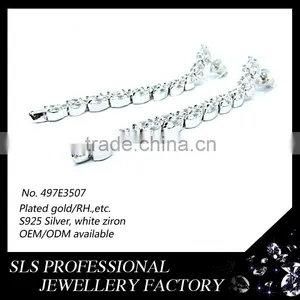 Wholesale Fashion Jewelry S925 Sterling Silver Tassel Stud Earrings thumbnail-3