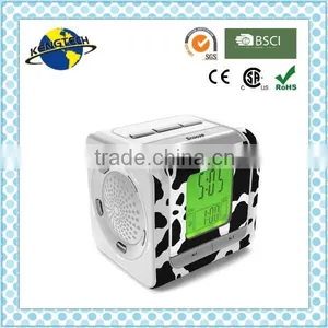 Classical Cow Pattern Digital Tuning Projector Alarm Clock Radio thumbnail-1