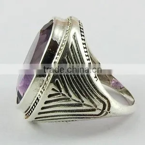 Auethysra Of Beauty Amt Ring, Oxidized Silver Jewellery, Fine Silver Jewellery thumbnail-5