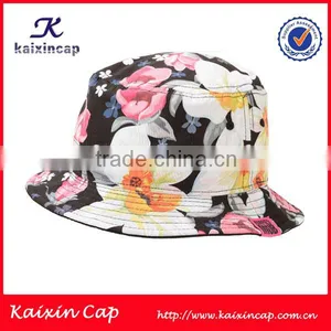 100% Cotton Wholesale Custom Printing Flower Cheap Bucket Hat thumbnail-1