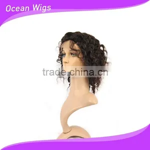 Human Hair Front Lace Wig, Deep Wave,12", Natural Color thumbnail-3