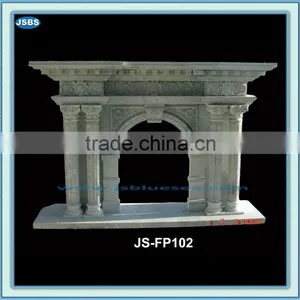 Grey Marble Fireplace JS-FP102 thumbnail-1