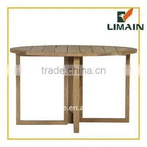 2012 Teak Outdoor Round Fold Table thumbnail-1