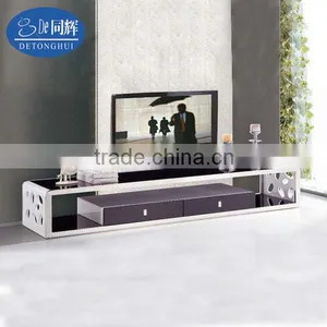 2014 Stainless Steel Frame Toughened Glass tv Stand Tv-839# thumbnail-1