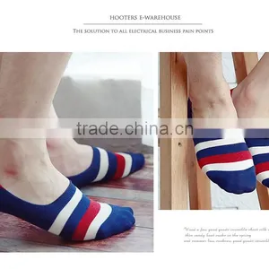 2016 New Design Men Sexy Multicolors Stripe Non-Slip Men Invisible Socks With Gel Custom Socks thumbnail-2