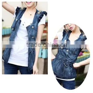 New Fashion Denim Ladies Vest thumbnail-1
