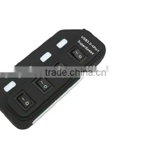 Computer Super Speed 4 Port USB 3.0 Hub With Power Cable USB Type A to Micro 3.0 B Cable thumbnail-3