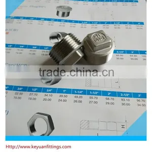 316 Stainless Steel 1" NPT Male Plug Square Head thumbnail-1
