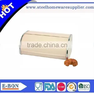 High Quality Stainless Steel White Ceramic Bread Bin thumbnail-1