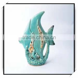 Porcelain Ceramic Table Decoration of Fish Statue thumbnail-1