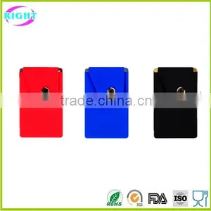 Custom 3M Sticker Silicone Credit Card Holder, ID Card Holder Backed Phone With Button thumbnail-1