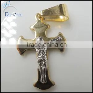 High Polish Stainless Steel Cross Pendant thumbnail-2