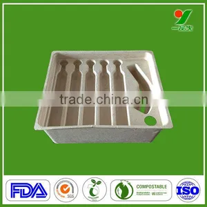 China Manufacturer New Design High Quality Biodegradable Bagasse Pulp Anti-knock Packaging Trays for Electronic Component thumbnail-3