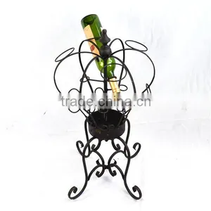 13A470NV Decorative Floor Standing Metal Wine Holder thumbnail-1