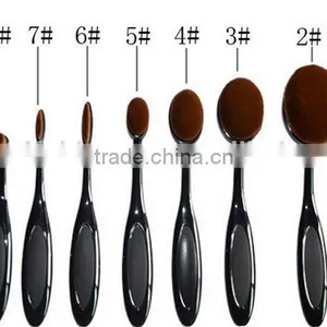 10 PCS Oval Makeup Brushes Set Synthetic Hair Professional / Full Coverage Plastic Face / Eye / Lip MAKE-UP FOR YOU 10 PCS O thumbnail-1