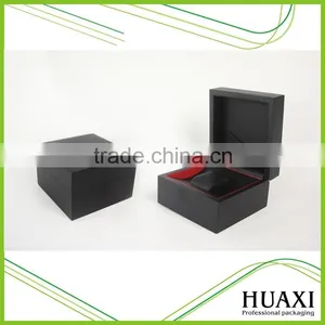 Personalized Black Matte Lacquer Wooden Watch Case thumbnail-1