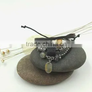 Bob Trading Custom Volcanic Lava Rock Stone Bracelet Wide Elastic Bracelet thumbnail-1