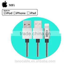 1m MFi Certified Silver USB to 8pin Cable thumbnail-1