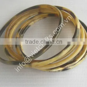 Buffalo Horn Bangle, Natural Horn Vein. Set of 7pcs thumbnail-1