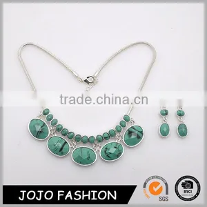 Hot Sale Cheapest Bulk Green Resin Ruby Series Statement Jewelry Set Supplier's Choice thumbnail-1