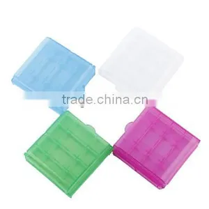 Colorful Plastic Case Plastic Transparent 4 x 14500/AA Battery Case thumbnail-2