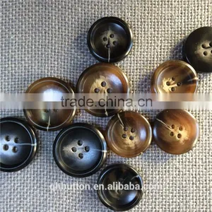 CAFE COLOR 4-HOLES RESIN FASTENER BUFFLO BUTTON FOR GARMENT thumbnail-4