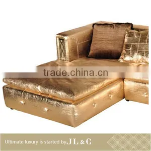 Luxury New Design JS15-21 Leather Sofa Living Room Sofa Stainless Steel Sofa(China Supplier) thumbnail-1